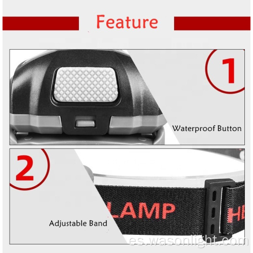 Dual calidad Fuerte Fuerte Light XPE 3W Cabeza impermeable con ángulo ligero de ángulo ajustable Ciclos de campamento LED LED LED